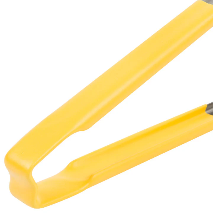 Vollrath 4781250 Jacob's Pride 1-Piece Stainless Steel Scalloped Utility Tongs with Color-Coded Kool-Touch Handle 12" - Yellow - Image 2