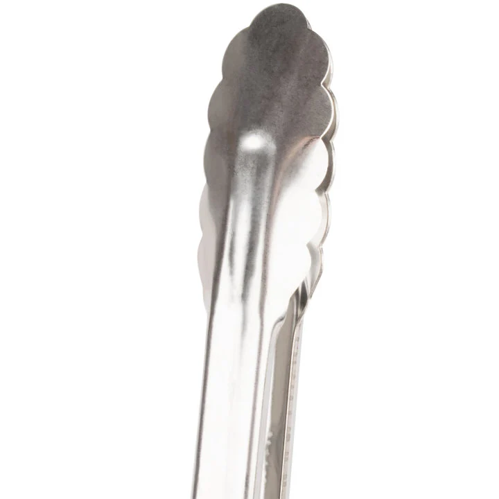 Vollrath 4781660 Jacob's Pride 1-Piece Stainless Steel Scalloped Utility Tongs with Color-Coded Kool-Touch Handle 16" - Tan - Image 4