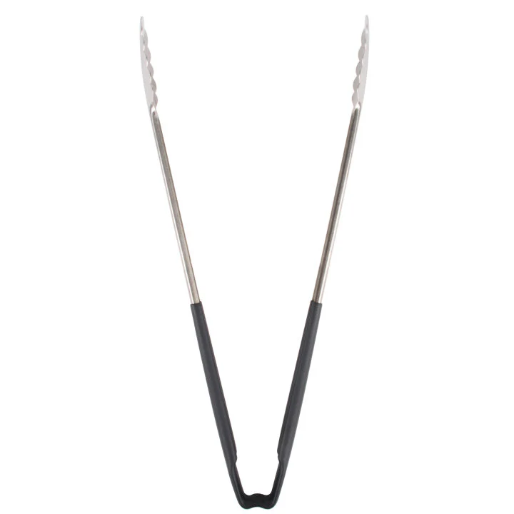 Vollrath 4781620 Jacob's Pride 1-Piece Stainless Steel Scalloped Utility Tongs with Color-Coded Kool-Touch Handle 16" - Black - Image 3