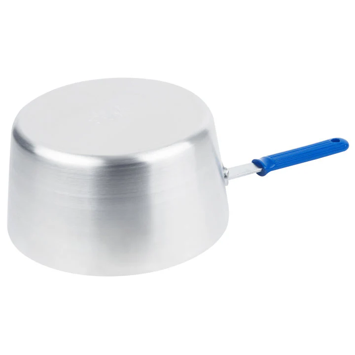 Vollrath 4350 Wear-Ever Tapered Aluminum Sauce Pan with Blue Silicone Cool Handle-10 Qt. - Image 3