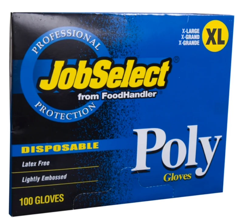 FoodHandler 104-GB8 JobSelect Disposable Powder-Free Clear Poly Gloves - X-Large - Image 4
