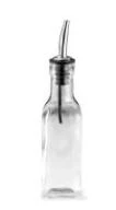 TableCraft 60125 Oil & Vinegar Glass Bottle with Stainless Steel Pourer - Clear - 6 oz - Image 3