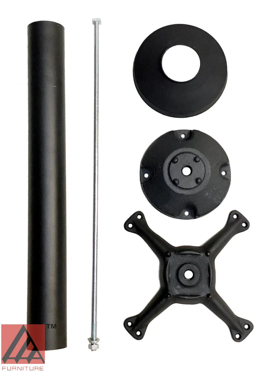 AAA Furniture Wholesale TSR08 Ground Mount Black Cast Iron Dining Height Table Base with 13" Spider and 8" dia. Column - Image 3