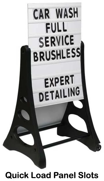 AARCO RAF-1 Roll A-Frame Two Sided Sidewalk Sign with White Letterboard and Characters 24" x 36" - Image 4