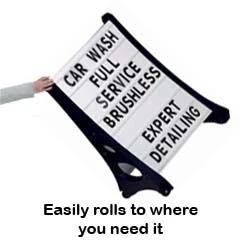 AARCO RAF-1 Roll A-Frame Two Sided Sidewalk Sign with White Letterboard and Characters 24" x 36" - Image 5