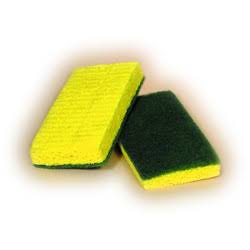 ACS 74-612 Medium Duty Scrubble Green Backed Scrubber Sponge 6" x 3-3/8" x 3/4" - Image 2