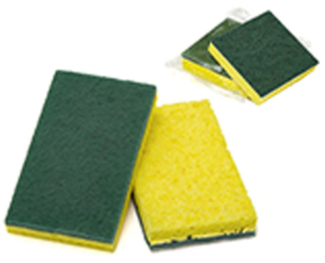 ACS 74-612 Medium Duty Scrubble Green Backed Scrubber Sponge 6" x 3-3/8" x 3/4" - Image 3