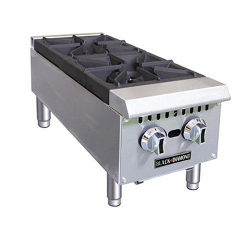 Adcraft BDCTH-12 Black Diamond 12" 2-Burner Gas Hotplate