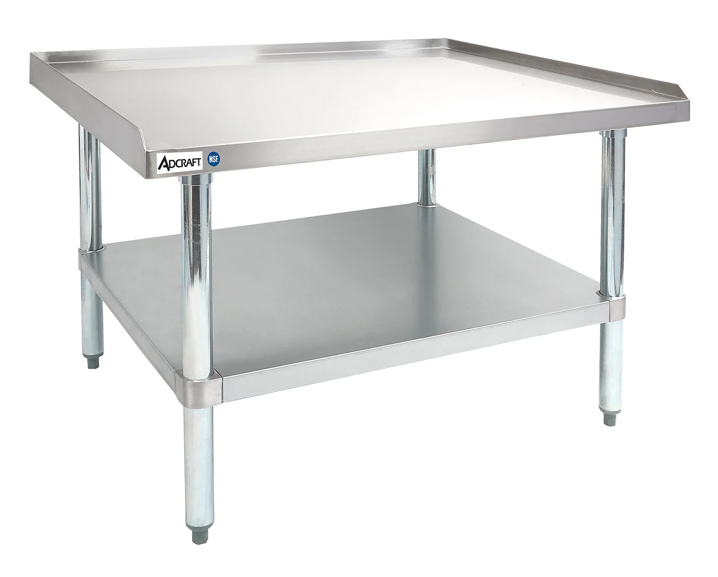 Adcraft ES-3036 Stainless Steel Equipment Stand with Adjustable Galvanized Undershelf and Legs 30" x 36" x 24"H