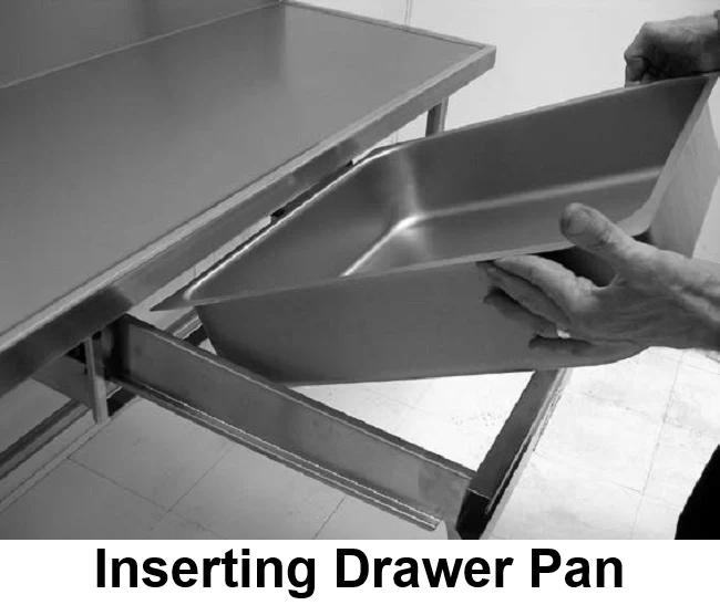 Advance Tabco SHD-1520 Stainless Steel Heavy Duty Self-Closing Integral Slide Drawer with 15" x 20" x 5" Deep Drawer Pan Insert - Image 4