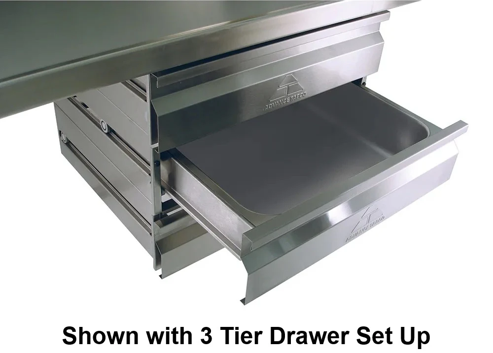 Advance Tabco SHD-2020 Stainless Steel Heavy Duty Self-Closing Integral Slide Drawer with 20" x 20" x 5" Deep Drawer Pan Insert - Image 3