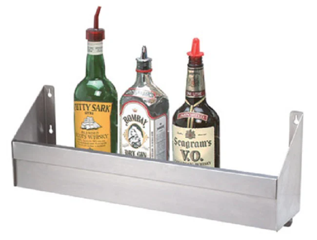 Advance Tabco SRK-3-X Special Value Underbar Basics Stainless Steel Heavy Duty Single Tier Speed Rail 6" - (9-10) Bottle Capacity