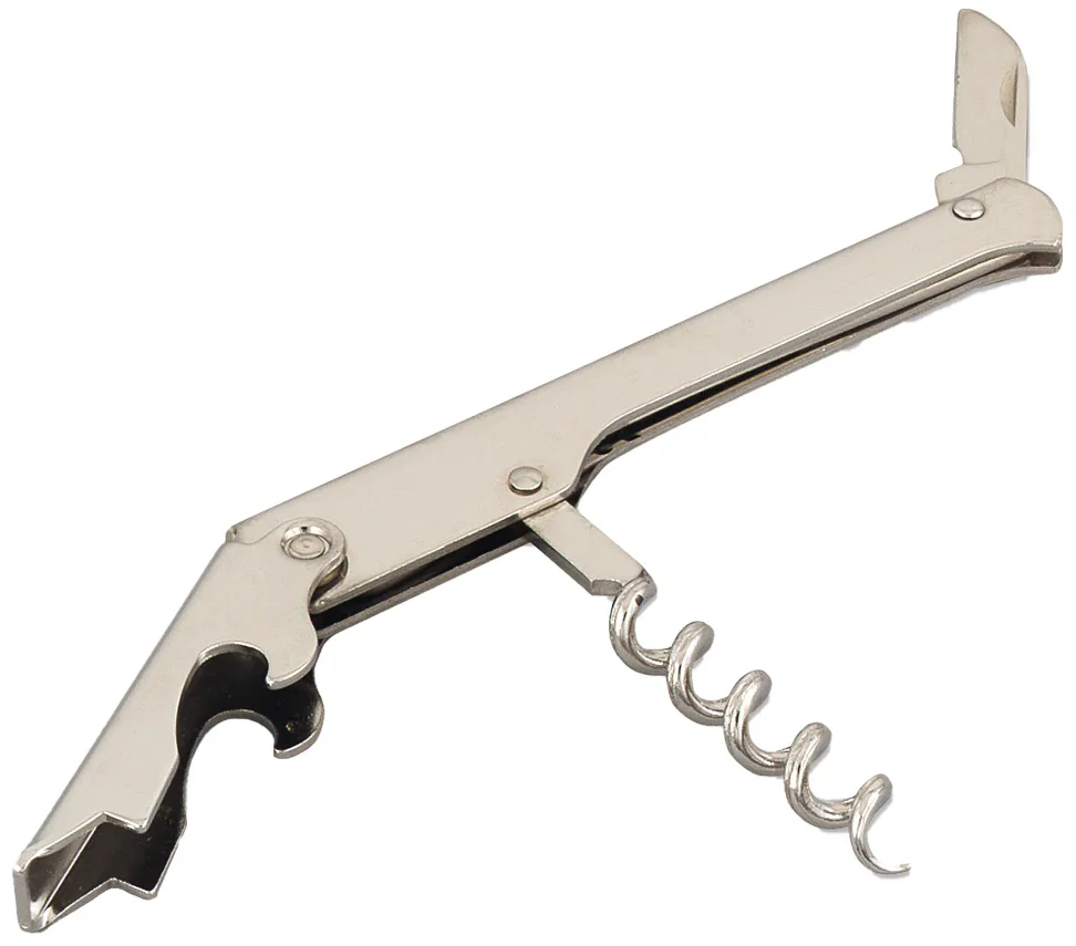 Browne 1147K Nickel-Plated All-in-One Standard Waiter's Corkscrew and Cap Lifter 4-3/8"