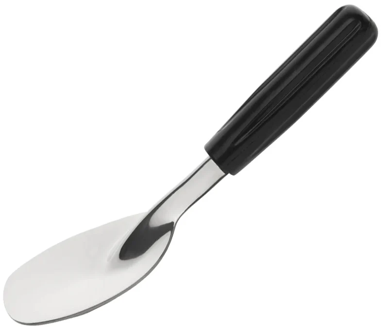Browne 571465 One-Piece Stainless Steel Ice Cream Spade with Black Plastic Handle 9-3/4" - Image 2
