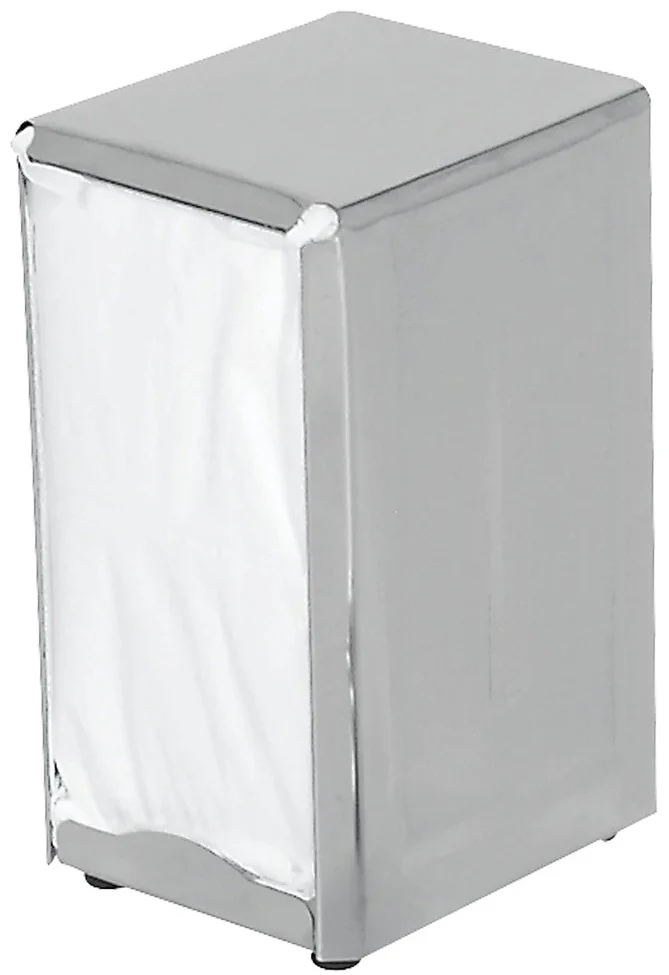 Browne 57221 Stainless Steel Standard Napkin Dispenser 4" x 4-1/2" x 7-1/2"H - 150 Capacity