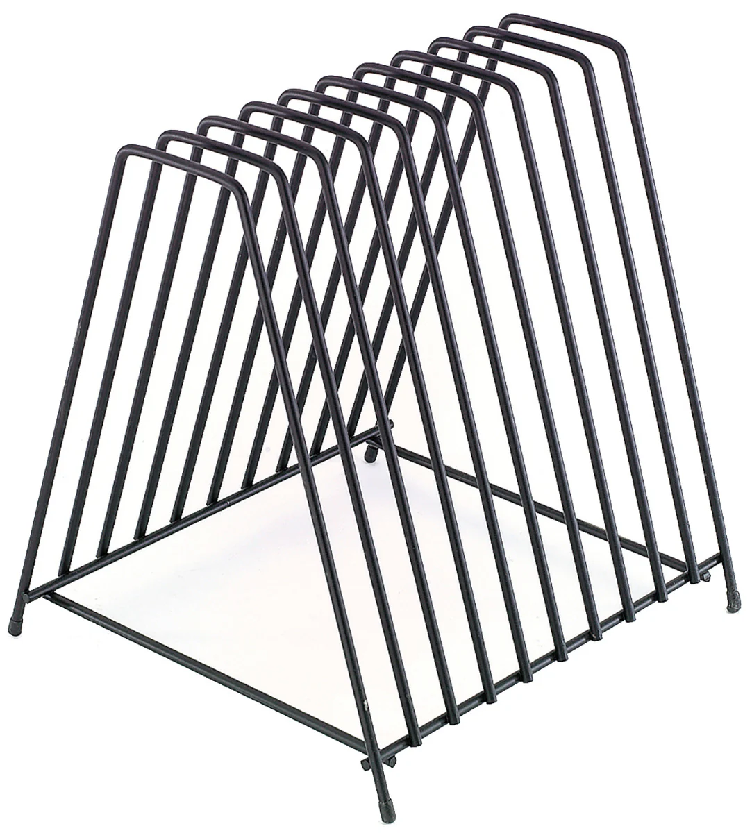 Browne 26099 Black Steel Wire Cutting Board Storage Rack - 10 Slots