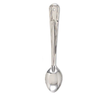 Browne 2770 Conventional Heavy Gauge Stainless Steel Solid Serving Spoon with Reinforced Grooved Handle 15" - Image 2