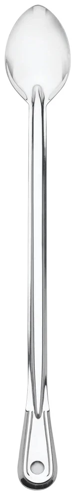 Browne 4781 Heavy Gauge Stainless Steel Solid Serving Spoon with Extra-Long Reinforced Grooved Handle 21"