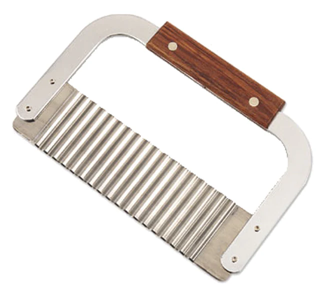Browne 574309 Stainless Steel Garnish / Serrator Crinkle Knife with Hardwood Handle 7" - Image 2