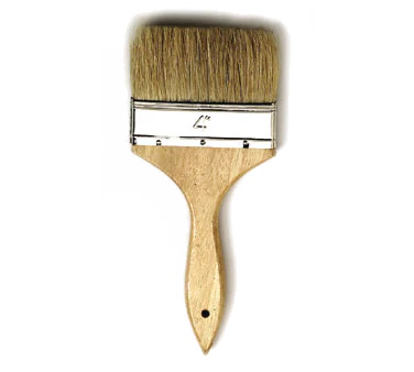 Browne HL9119W Flat Boar Hair Pastry Brush with Stainless Steel Band & Wood Handle 3" - Brown - Image 2