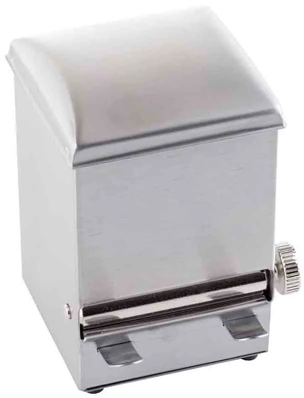 TableCraft 236 Stainless Steel Top-Loading Rotary Style Toothpick Dispenser 3-3/4" x 3" x 4-1/2"H