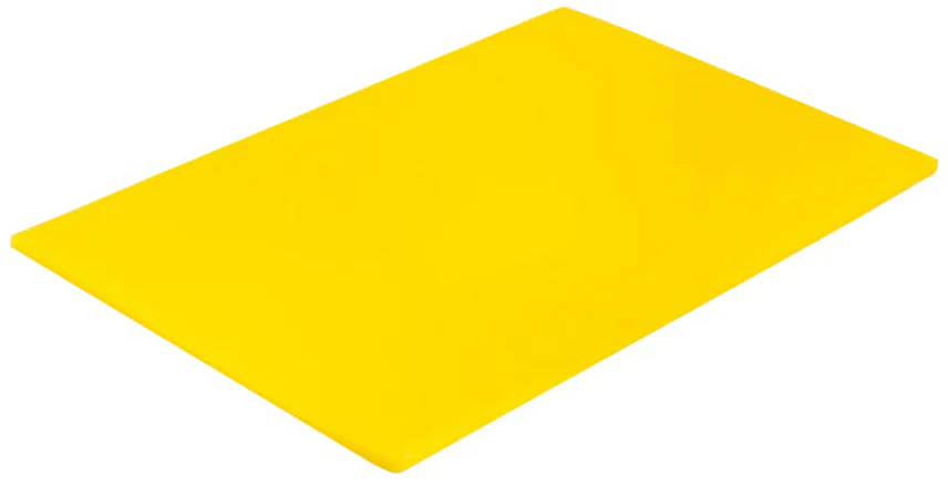 Browne 57361217 Color-Coded Medium Density Polyethylene Cutting Board 12" x 18" x 1/2" - Yellow