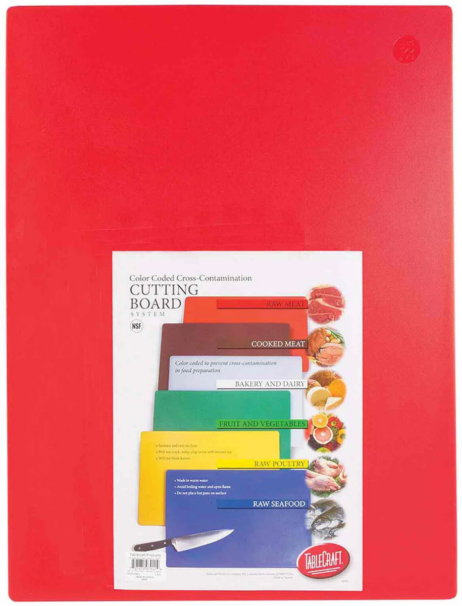 TableCraft CB1520RA Color-Coded Cutting Board 15" x 20" x 1/2" - Red - Image 2