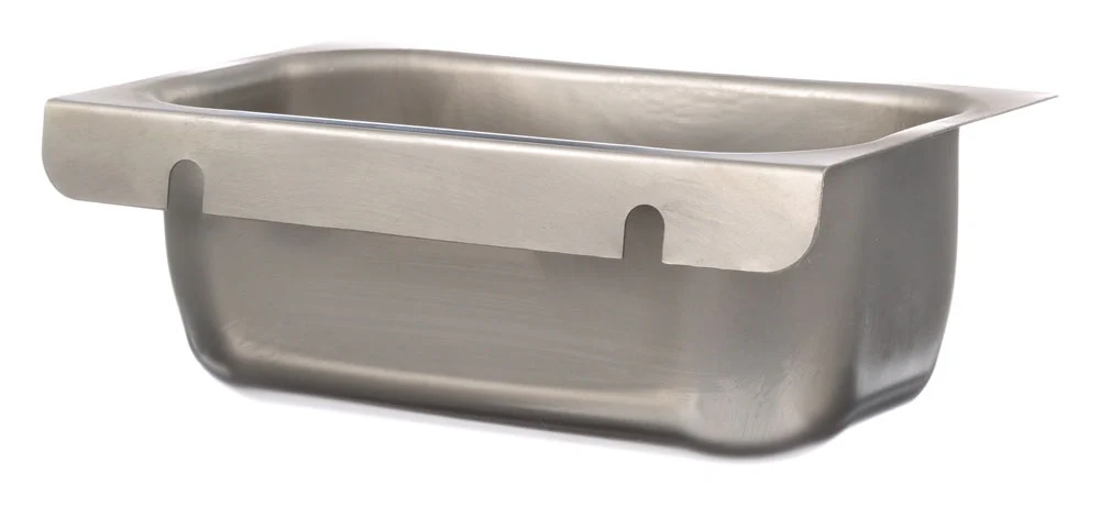 AllPoints 26-5388 Stainless Steel Grease Cup / Tray with Keyhole Stud Mount 6-3/4"L x 4"W x 2-1/2"D