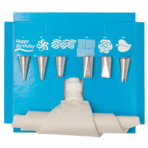 Adcraft AT-334 Ateco Cake Decorating Set with Flex Bag - 6 Tips - Image 2