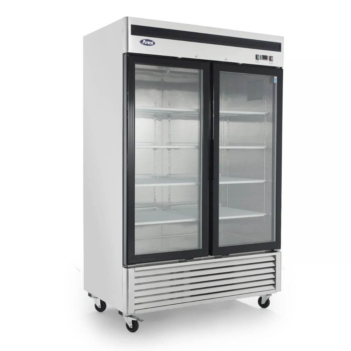 Atosa MCF8707GR Stainless Steel 2-Section 2 Glass Swing Door Merchandiser Refrigerator 54" 115V - Image 2