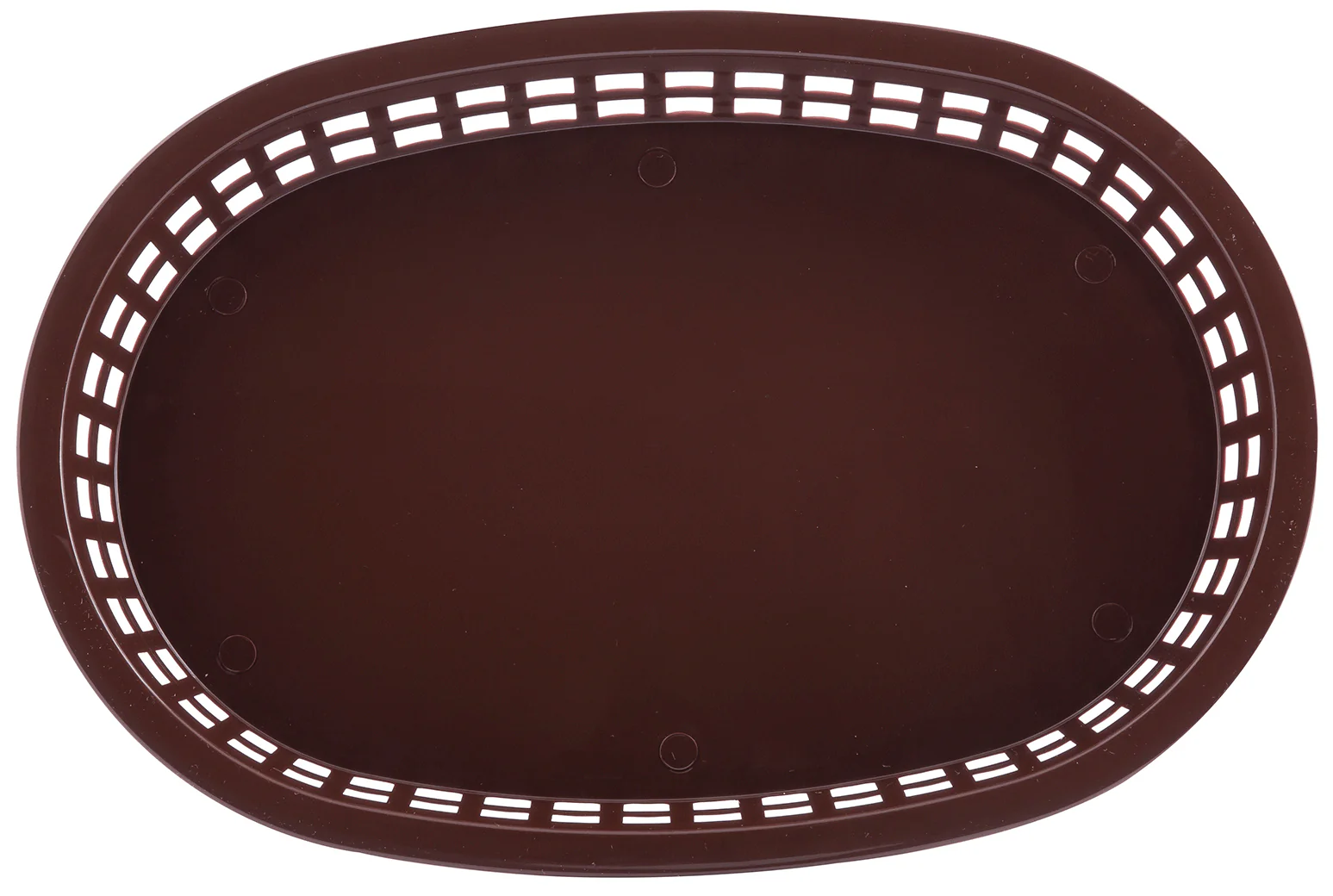 TableCraft C1076BR Chicago Plastic Oval Platter Basket 10-1/2" x 7" x 1-1/2" - Brown - 12/Case - Image 4