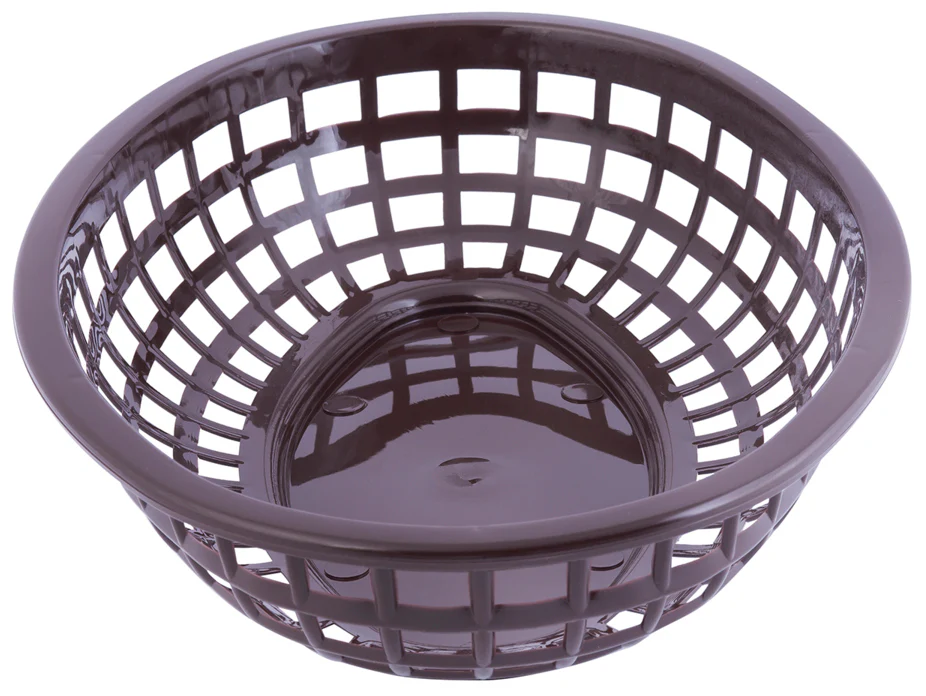 TableCraft C1074BR Classic Plastic Oval Basket 9-1/4" x 6" x 1-3/4" - Brown - 12/Case - Image 3