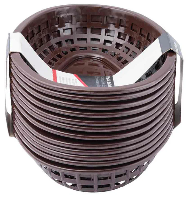 TableCraft C1074BR Classic Plastic Oval Basket 9-1/4" x 6" x 1-3/4" - Brown - 12/Case - Image 6