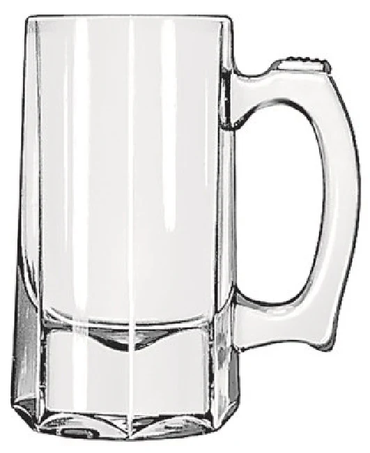 Libbey 5205 Glass Beer Mug / Stein with Handle 10 oz. - Clear - 12/Case