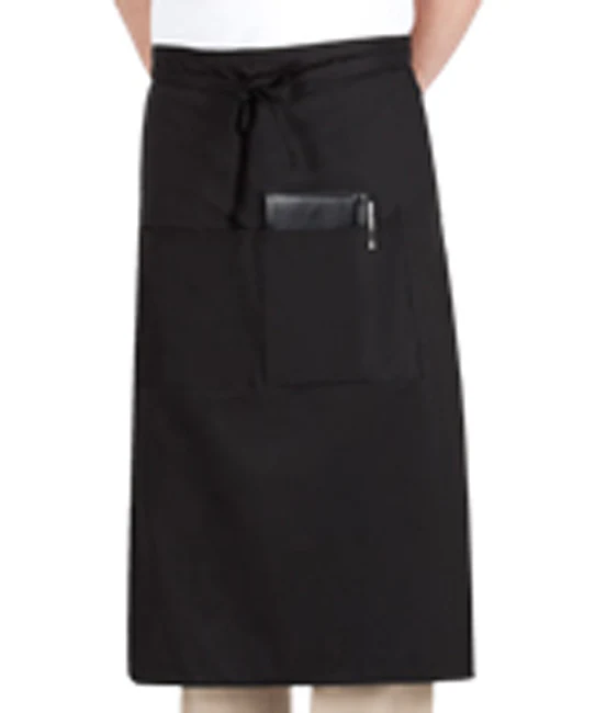Chef Revival 607BA2-BK Bistro Apron with 2 Pockets 34"L x 28"W - Black