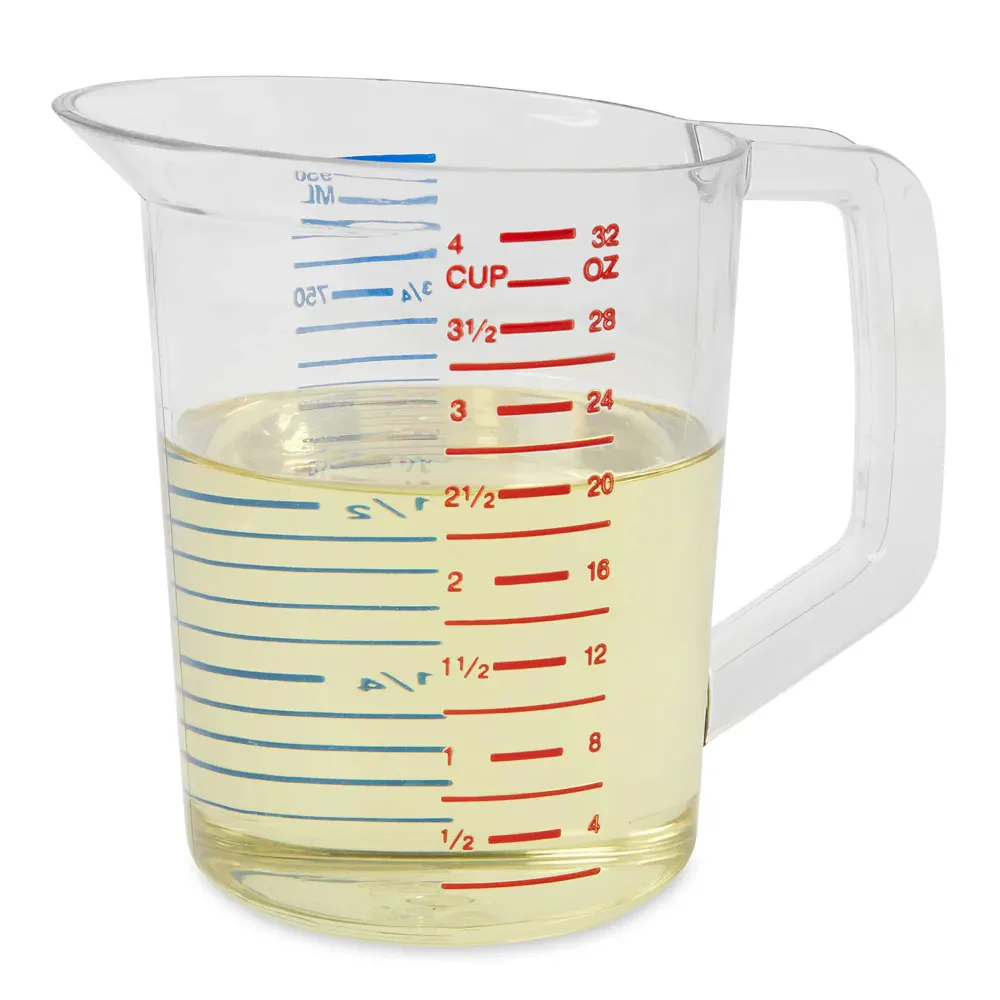 Rubbermaid FG321600CLR Bouncer Polycarbonate Plastic Measuring Cup - 1 Qt. - Clear - Image 3