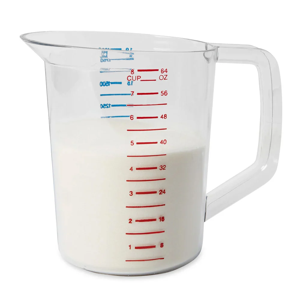 Rubbermaid FG321700CLR Bouncer Polycarbonate Plastic Measuring Cup - 2 Qt. - Clear - Image 4