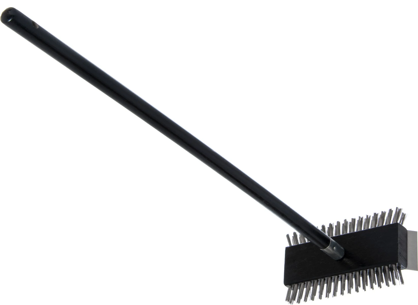 Carlisle 4029000 Sparta Broiler Master Grill Brush & Scraper with Stainless Steel Bristles and Wood Handle 30-1/2" OAL - Image 4