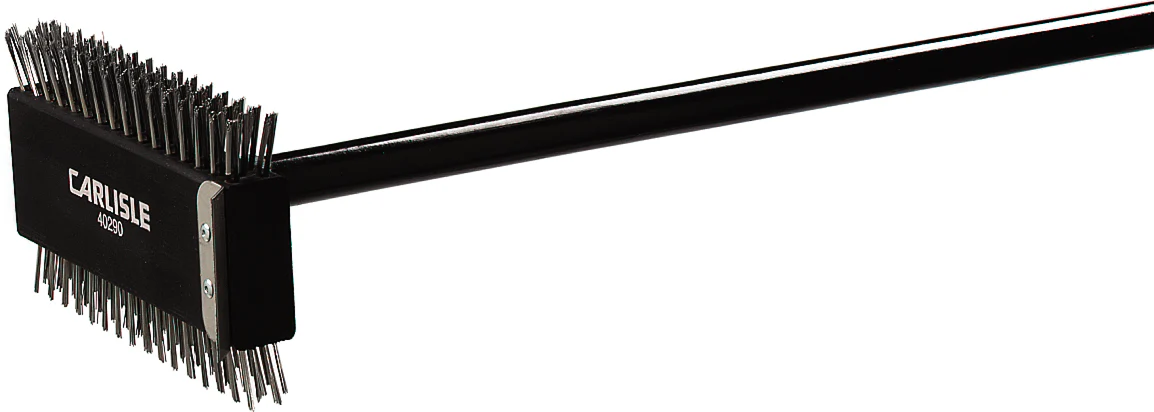 Carlisle 4029000 Sparta Broiler Master Grill Brush & Scraper with Stainless Steel Bristles and Wood Handle 30-1/2" OAL - Image 7