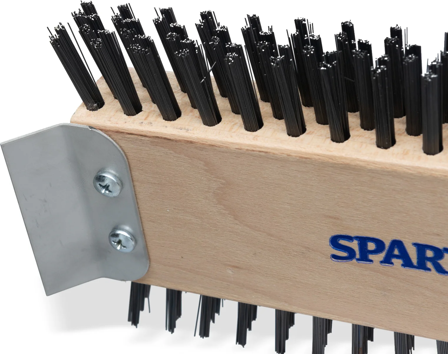 Carlisle 4002600 Sparta Broiler Master Grill Brush & Scraper with Carbon Steel Bristles and Wood Handle 30-1/2" OAL - Image 4