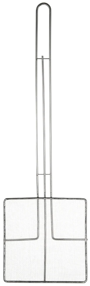 Browne 571924 Nickel-Plated Fine Mesh Square Skimmer with 6-1/2" x 6-1/2" Blade and 11-4/5" Loop Handle - Image 2