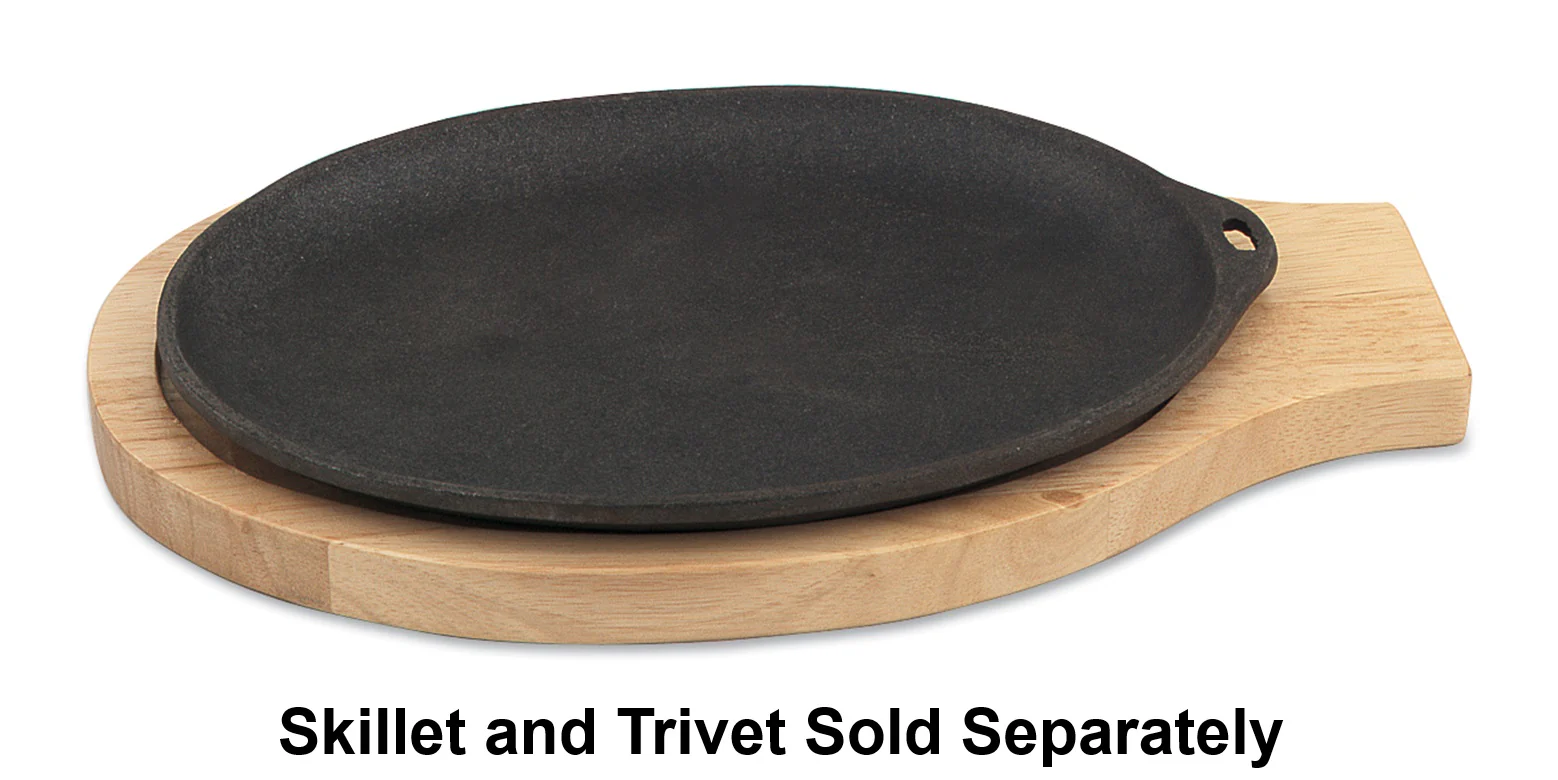 Browne 573723 Wood Oval Serving Trivet 12-1/2" - For use with 573720 Cast Iron Serving Skillet - Image 2