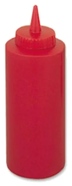 Browne 57800805 Ketchup Squeeze Bottle with No-Drip Tip 8 oz. - Red - 6/Set - Image 3