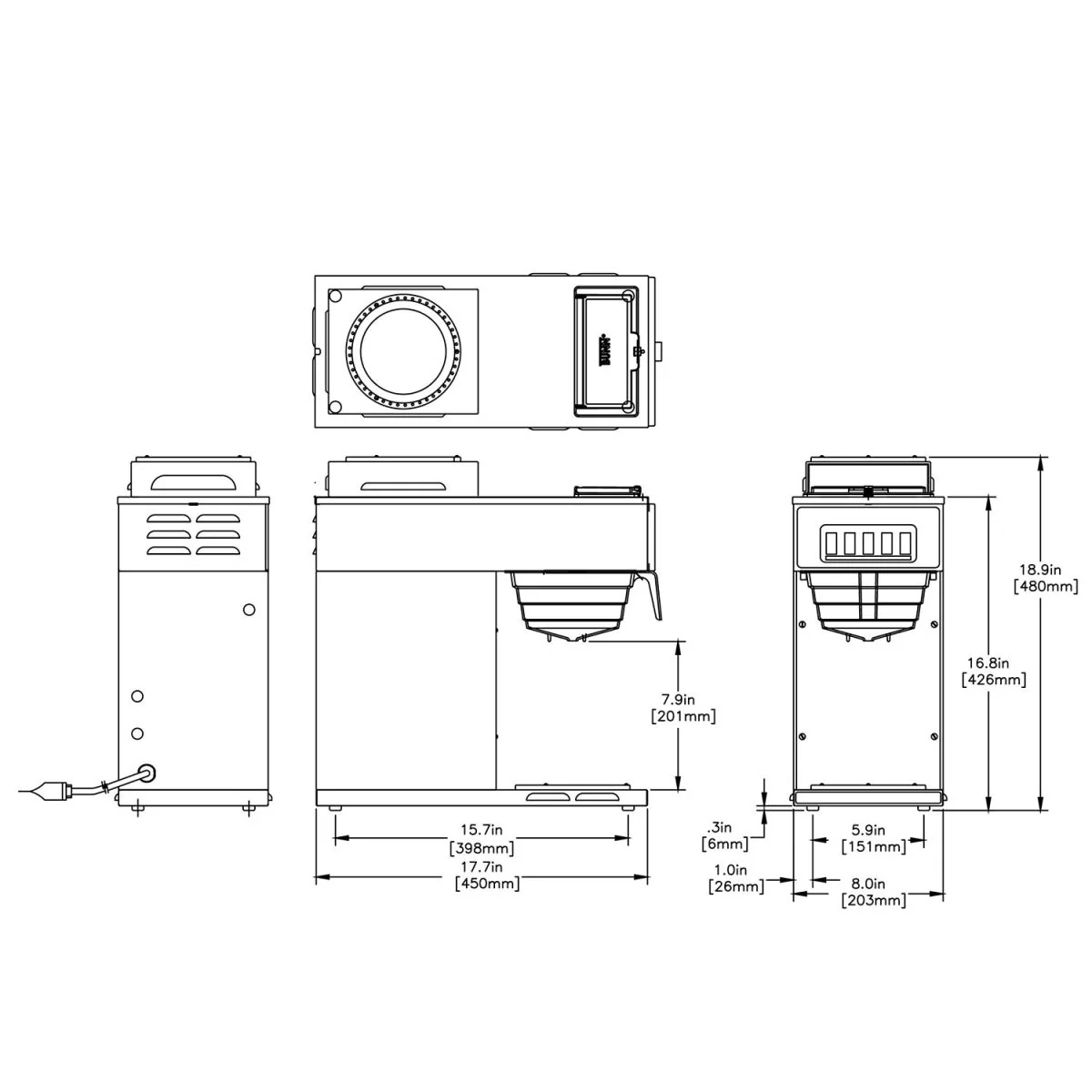 Bunn 13300.0002 VP17-2 Pourover Coffee Maker – 2 Warmers, 3.9 Gal/hr - Image 3