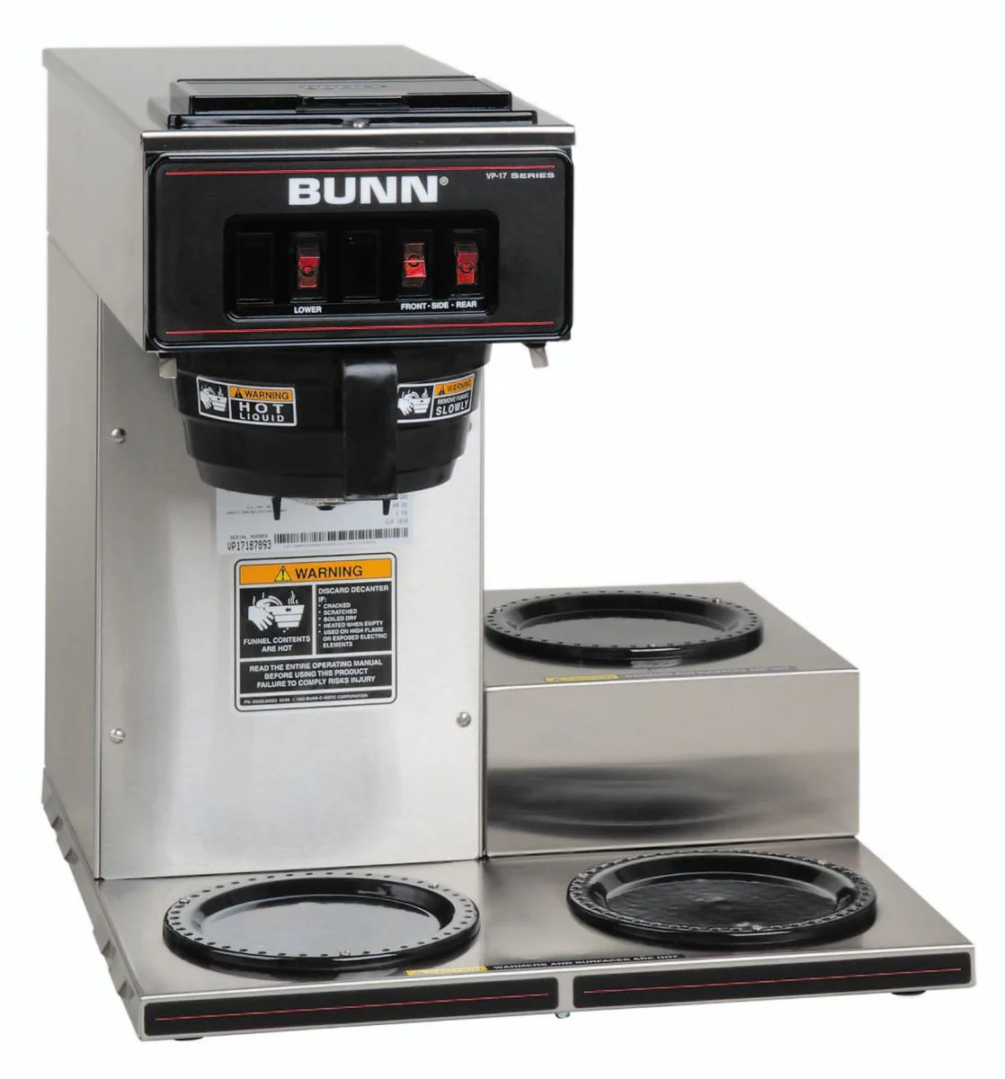 Bunn 13300.0003 VP17-3 Pourover Coffee Maker – 3 Warmers, 3.8 Gal/hr - Image 2