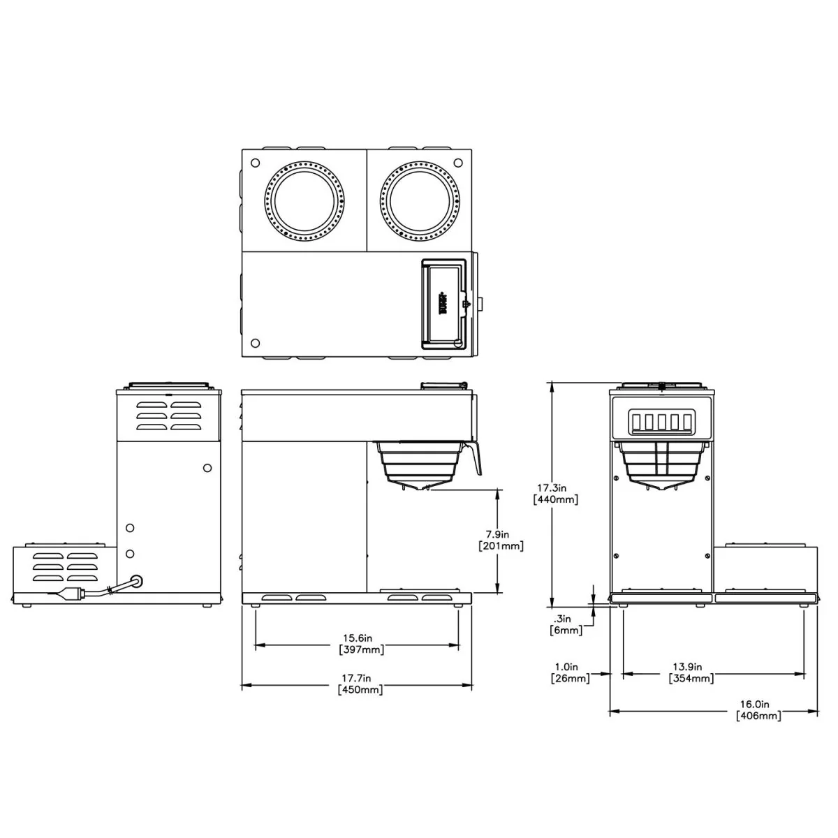 Bunn 13300.0003 VP17-3 Pourover Coffee Maker – 3 Warmers, 3.8 Gal/hr - Image 3