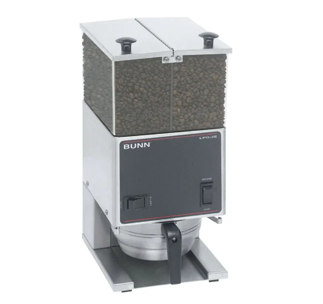 Bunn 26800.0000 LPG2E Stainless Steel Low Profile Portion Control Coffee Grinder with (2) 3 lb. Capacity Hoppers - 120v