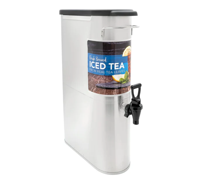 Bunn 39600.0001 TDO-N-3.5 Oval Style Narrow Iced Tea & Coffee Dispenser with Front-Back Handles 3-1/2 gal.