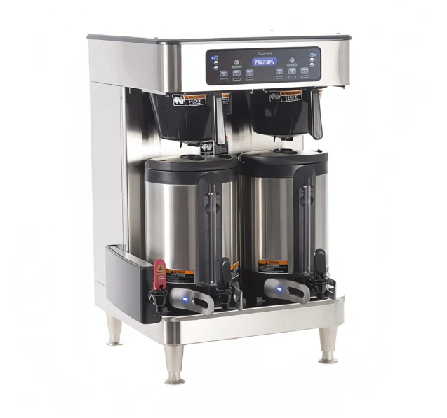 Bunn 51200.0102 ICB Infusion Series Stainless Steel Twin Automatic Coffee Brewer - for Soft Heat Thermal Servers - 120-208v