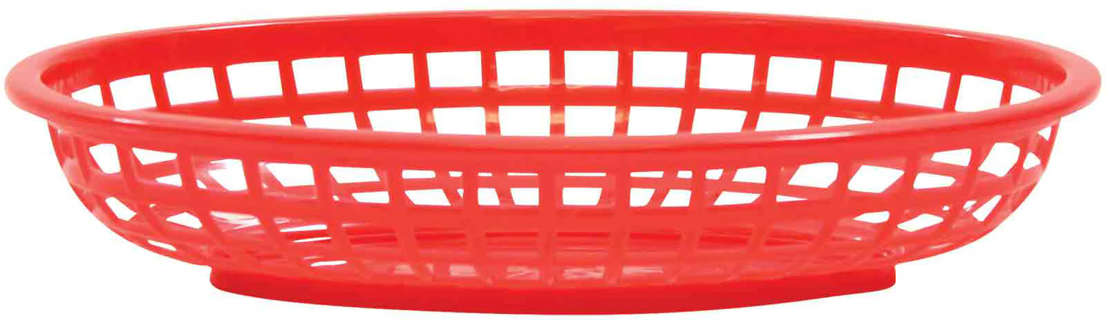 TableCraft 1074R Classic Plastic Oval Basket 9-1/4" x 6" - Red - 12/Case - Image 2